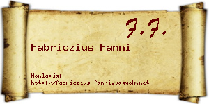 Fabriczius Fanni névjegykártya